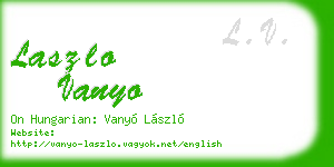 laszlo vanyo business card