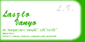 laszlo vanyo business card